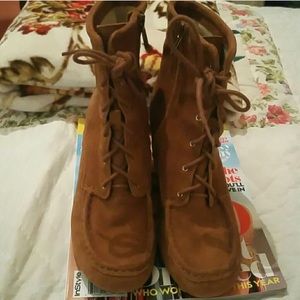 Michael Kors suede wedge boots size 8